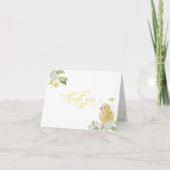 イエローリトルシック赤ちゃんシャワーサンキューカード サンキューカード (正面)