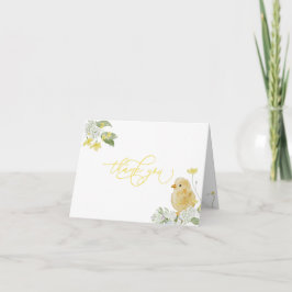 イエローリトルシック赤ちゃんシャワーサンキューカード サンキューカード