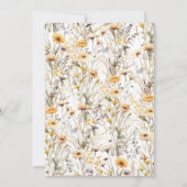 イエローリトルワイルドフラワーベビーシャワー 招待状 (裏面)