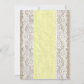 イエローリネンバーラップレースブライダルシャワー招待状 招待状 (裏面)