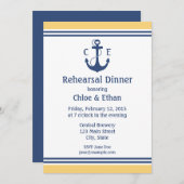 イエローリハ航海のーサルディナー招待状 招待状 (正面/裏面)