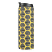 イエローリピートパターンビジネス会社のロゴ タンブラー (回転右)