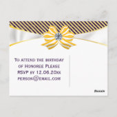 イエローリボンとダマスクパターンのバリエーション ポストカード (裏面)