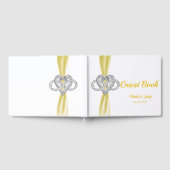 イエローリボンインフィニティ結婚ハートズゲストブック ゲストブック (全面)