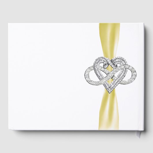 イエローリボンインフィニティ結婚ハートズゲストブック ゲストブック (裏面)