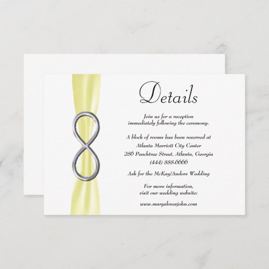 イエローリボンシルバーインフィニティ結婚ズ詳細 エンクロージャーカード (正面/裏面)