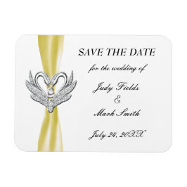 イエローリボンシルバースワンズ日付磁石を保存 マグネット