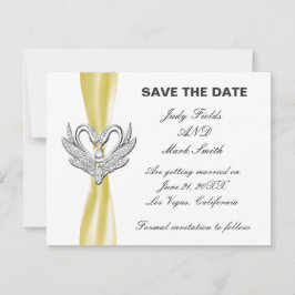 イエローリボンシルバースワン Save The Date カード