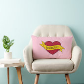 イエローリボンピンク本国のハート ランバークッション (椅子)