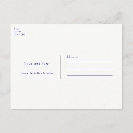 イエローリボンボウ&ダイヤモンドエレガント日付の保存 案内ポストカード (裏面)