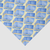 イエローリボン付きブルーギフトボックスティッシュペーパー 薄葉紙 (詳細)