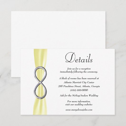 イエローリボン シルバーインフィニティ ウェディング詳細 エンクロージャーカード (正面/裏面)