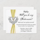 イエローリボン シルバースワン ブライズメイド カード (正面/裏面)