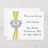 イエローリボン シルバースワン 受付カード 招待状 (正面/裏面)