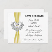 イエローリボン シルバースワン Save The Date カード (正面/裏面)