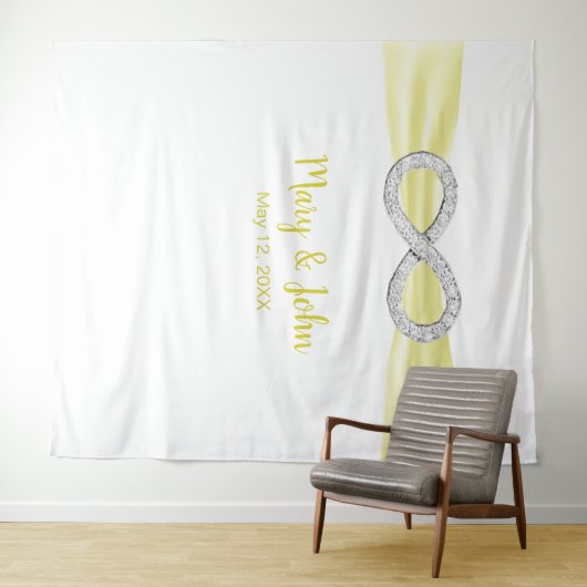 イエローリボン ダイヤモンド インフィニティ ウェディング バックドロップ タペストリー (インサイチュ(横))
