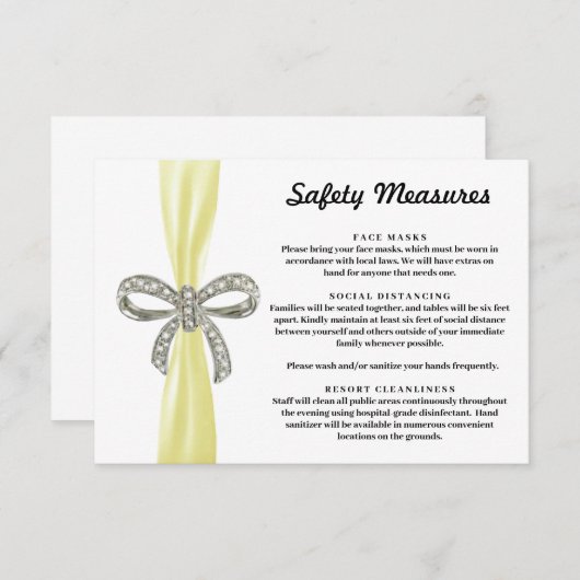 イエローリボン ダイヤモンド ボウ 安全対策 エンクロージャーカード (正面/裏面)