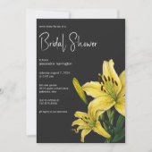 イエローリリオンブラックブライダルシャワー 招待状 (正面)
