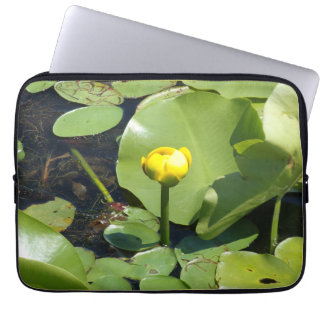 イエローリリーの蕾とスイレン Laptop Sleeve ラップトップスリーブ