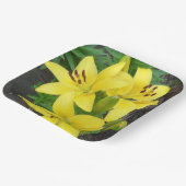 イエローリリーデザインスクエア紙プレート ペーパープレート (傾斜あり)