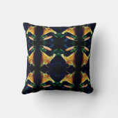 イエローリリーフラワー抽象芸術アート クッション (裏面)