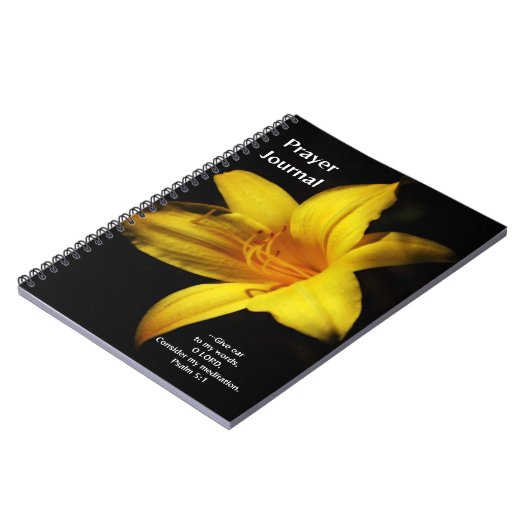 イエローリリーフラワー祈りの言葉ジャーナル ノートブック (左側)