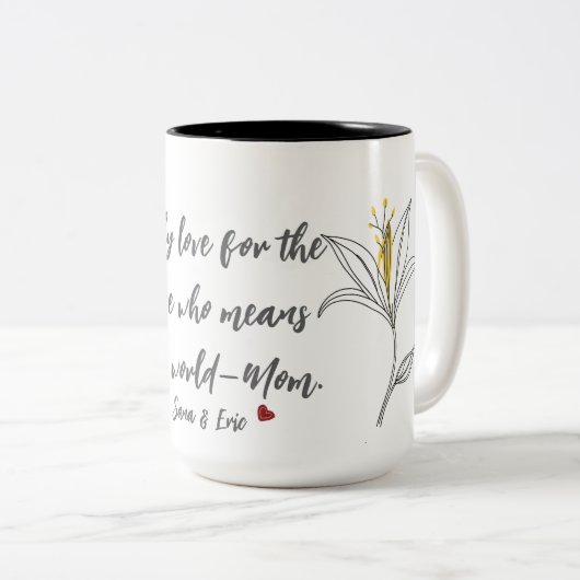 イエローリリーマザーズ・デイ・マグ ツートーンマグカップ (正面右)