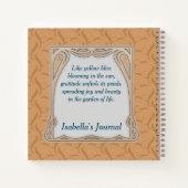 イエローリリーヴィンテージ感謝の幸福ジャーナル ノートブック (裏面)