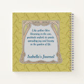 イエローリリーヴィンテージ感謝の幸福ジャーナル ノートブック (裏面)