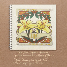 イエローリリーヴィンテージ感謝の幸福ジャーナル ノートブック