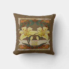 イエローリリーヴィンテージ花感謝の幸せ クッション