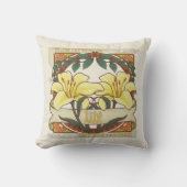 イエローリリーヴィンテージ花感謝の幸せ クッション (正面)
