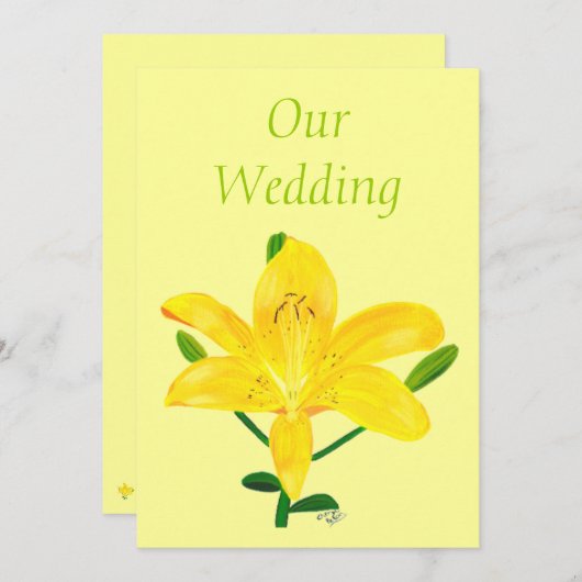 イエローリリー結婚式招待状 招待状 (正面/裏面)