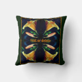 イエローリリー花の抽象芸術 パーソナライズされた クッション (裏面)