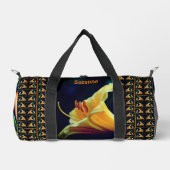 イエローリリー花の抽象芸術 パーソナライズされた ダッフルバッグ (正面)