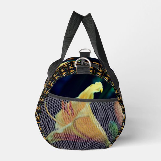 イエローリリー花の抽象芸術 パーソナライズされた ダッフルバッグ (右)