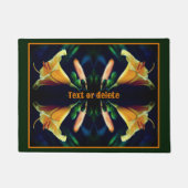 イエローリリー花の抽象芸術 パーソナライズされた ドアマット (正面)