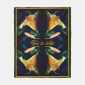 イエローリリー花の抽象芸術 パーソナライズされた フリースブランケット (正面)