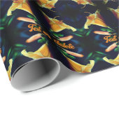 イエローリリー花の抽象芸術 パーソナライズされた ラッピングペーパー (ロールコーナー)