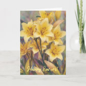 イエローリリー花信仰イースターカード カード (正面)