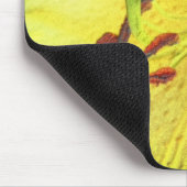 イエローリリー花鉛筆アート マウスパッド (コーナー)