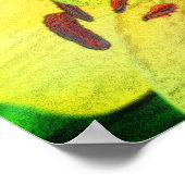 イエローリリー鉛筆フラワーアート ポスター (角)