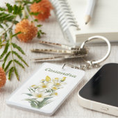 イエローリリー フラワーズ パーソナライズド キーホルダー (正面右)