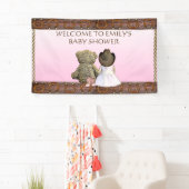 イエローリル女性のカーボーイパーソナライズされたベビーシャワー 横断幕 (インサイチュ)