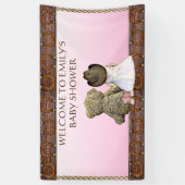 イエローリル女性のカーボーイパーソナライズされたベビーシャワー 横断幕 (縦)