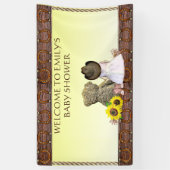 イエローリル女性のカーボーイパーソナライズされたベビーシャワー 横断幕 (縦)