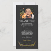 イエローリースフォト悔やみや弔慰ありがとう サンキューカード (正面)