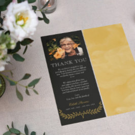 イエローリースフォト悔やみや弔慰ありがとう サンキューカード