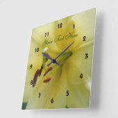 イエローリ淡い色のーフラワーセンター自然 スクエア壁時計 (傾斜)