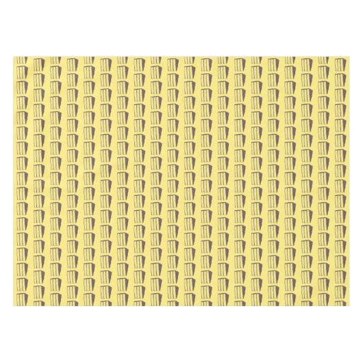 イエローレイヤーケーキスライスチョコレートアイシングベイクセール テーブルクロス (正面(横))